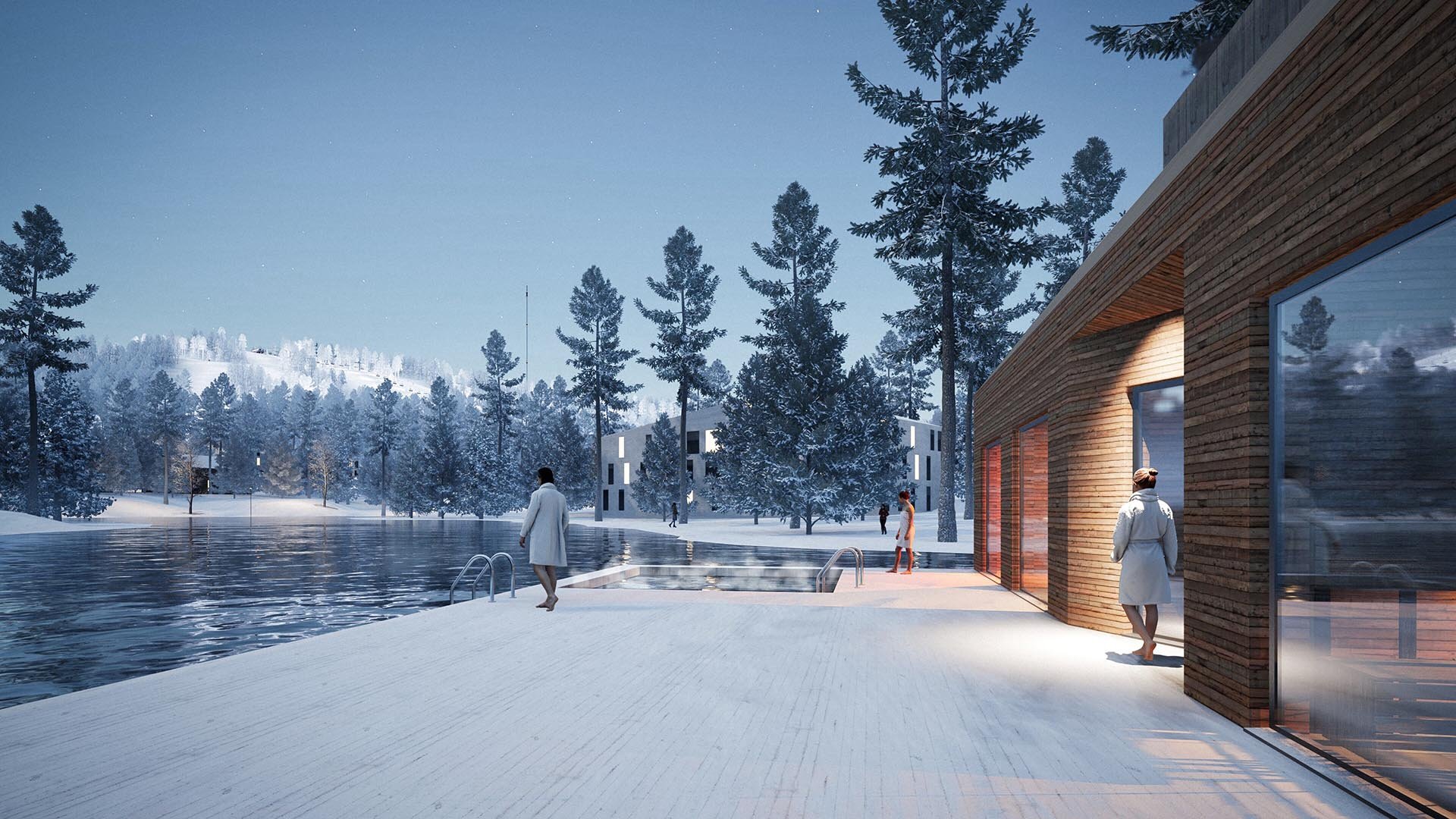 Vuokatti julkinen sauna havainnekuva marraskuu 2025 ONE Architects 1920 x 1080