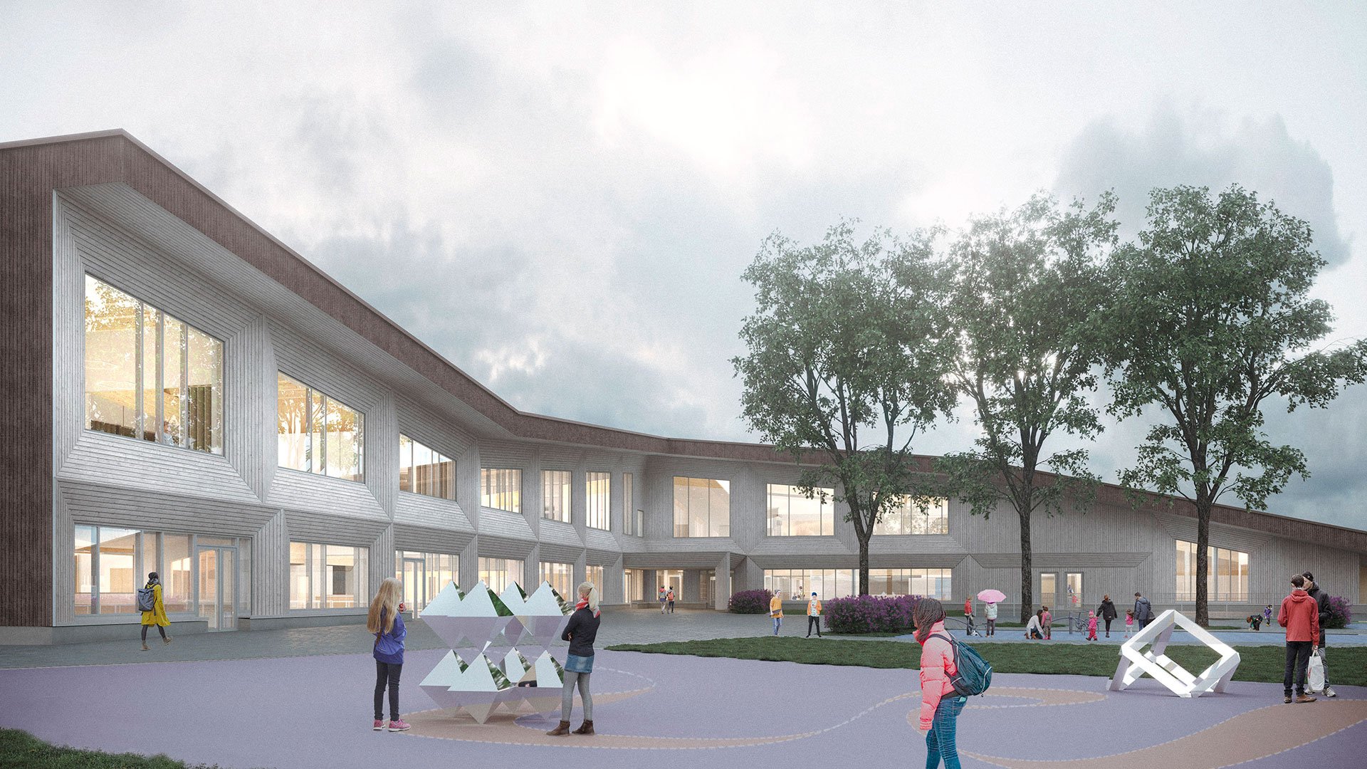 The Finnish-Russian school is the first modern wooden school in the Helsinki metropolitan area.