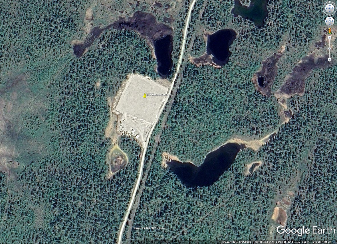 EISCAT_Karesuvanto_GoogleEarth_SodankylänGeofysiikanObservatorio