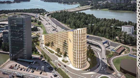 Keilaniemen Portista toimistokeskittymän maamerkki Espooseen