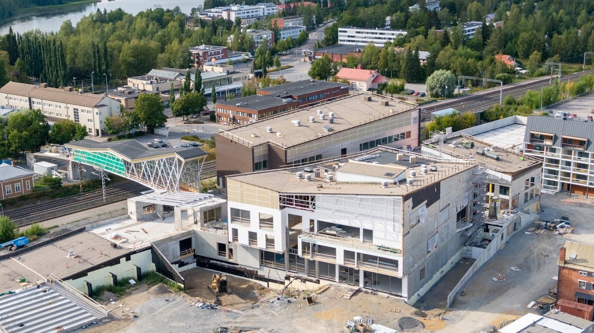 Rakenteilla oleva Lempäälä-talo elokuussa 2019