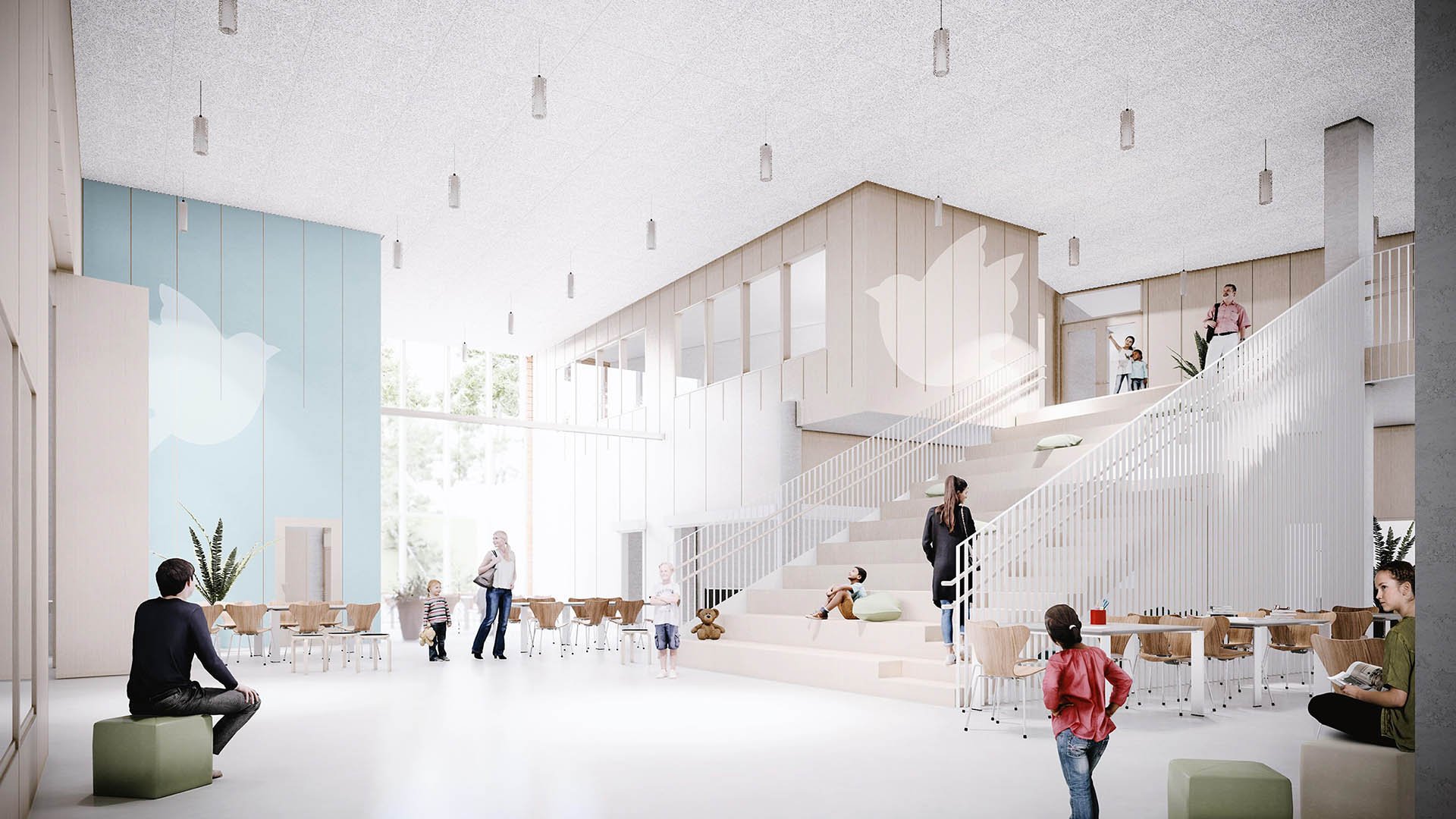 Riistaveden lähipalvelukeskus Havainnekuva pääaula Jalon Rakentajat _ Sweco Architects1920x1080