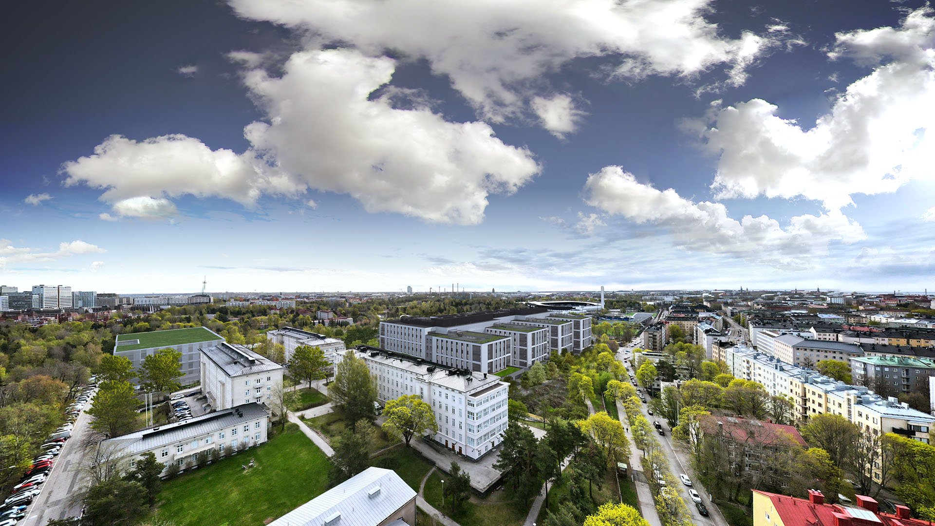Laakson_yhteissairaala_Urheilukatu-pohjoisesta 1920