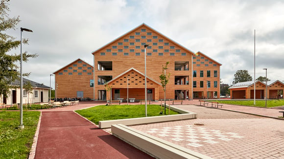 Monio, school and culture house constructed from logs, won the 2023 Finnish Wood Award