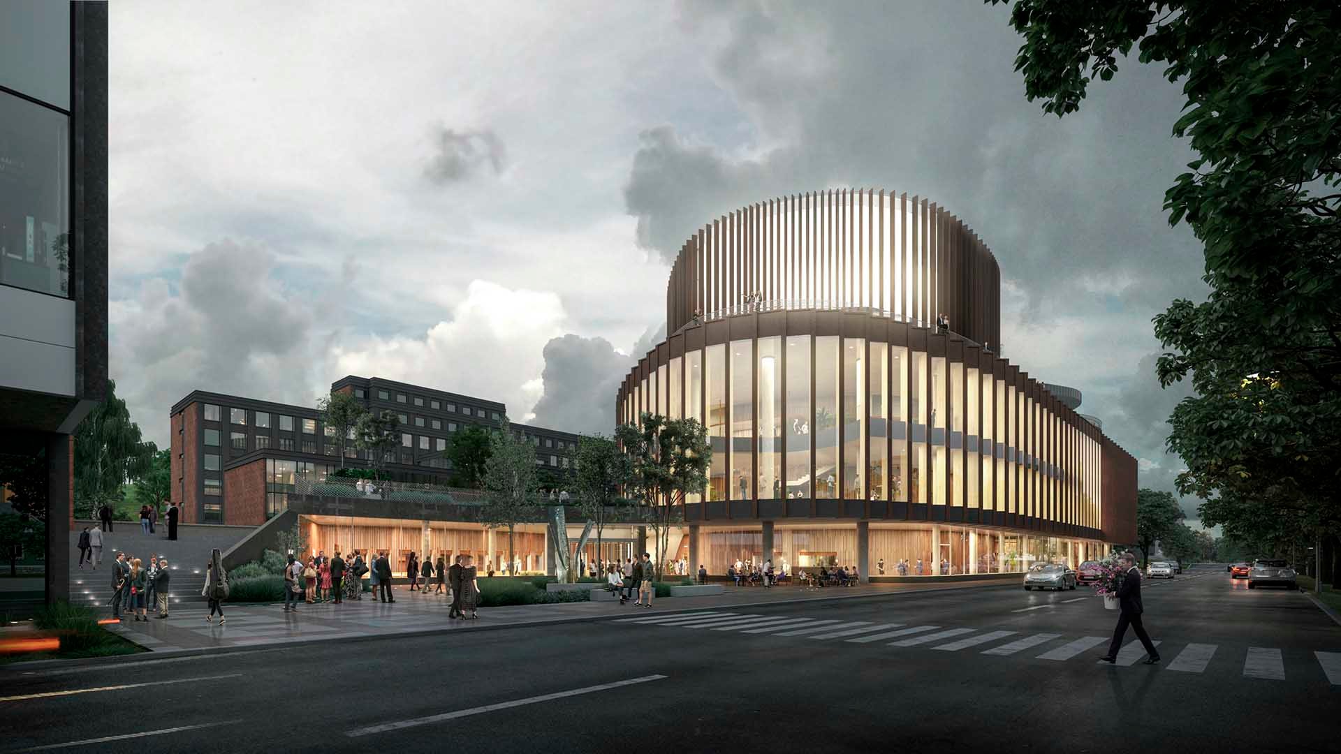 Turun musiikkitalo Fuuga havainnekuvassa 1920