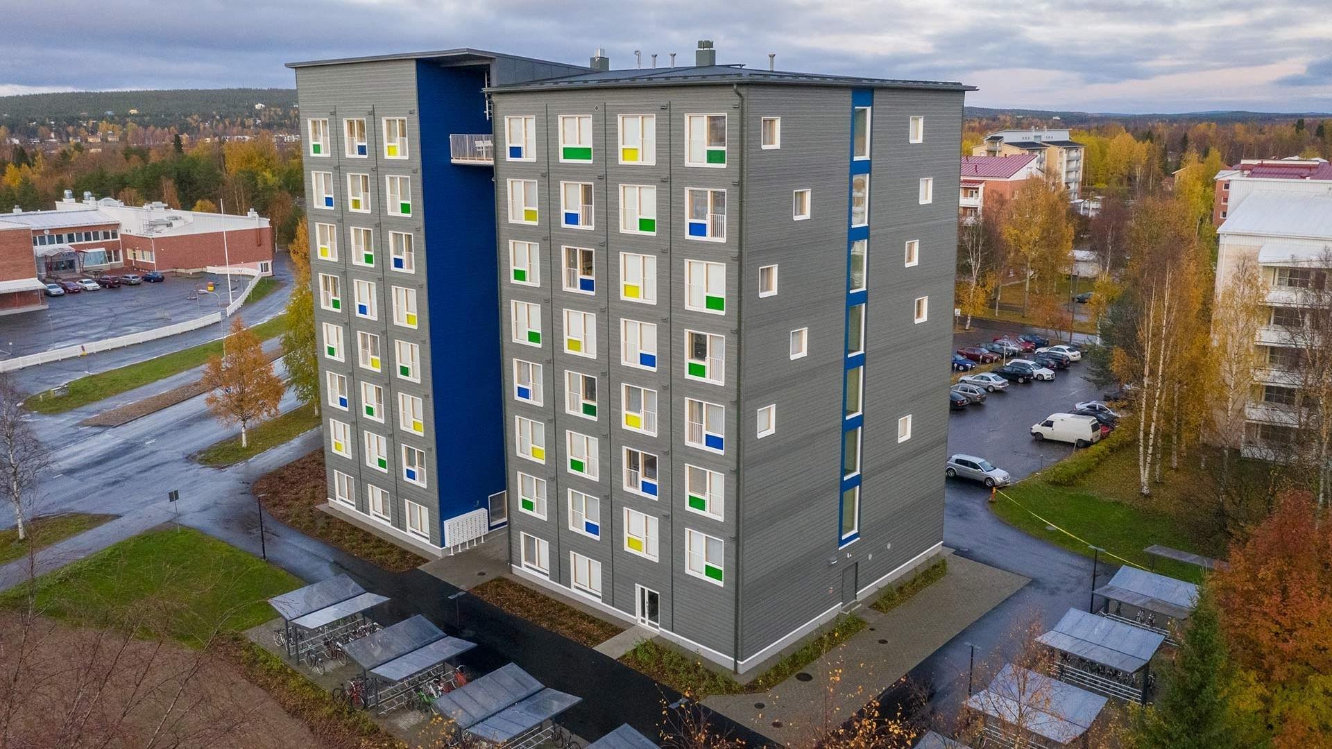 DAS Kelo is a wooden 8- storey block of flats in the city of Rovaniemi 
