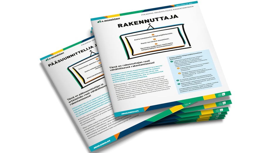 A-Insinöörien ja Green Building Council Finlandin pikaopas vähähiiliseen rakentamiseen