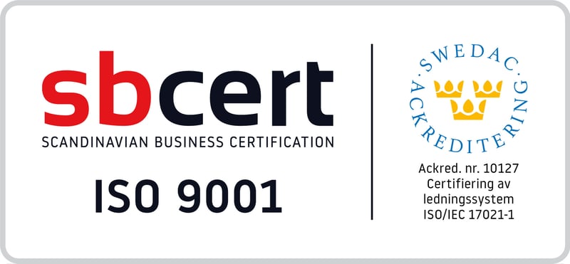 Scandinavian business certification ISO 9001