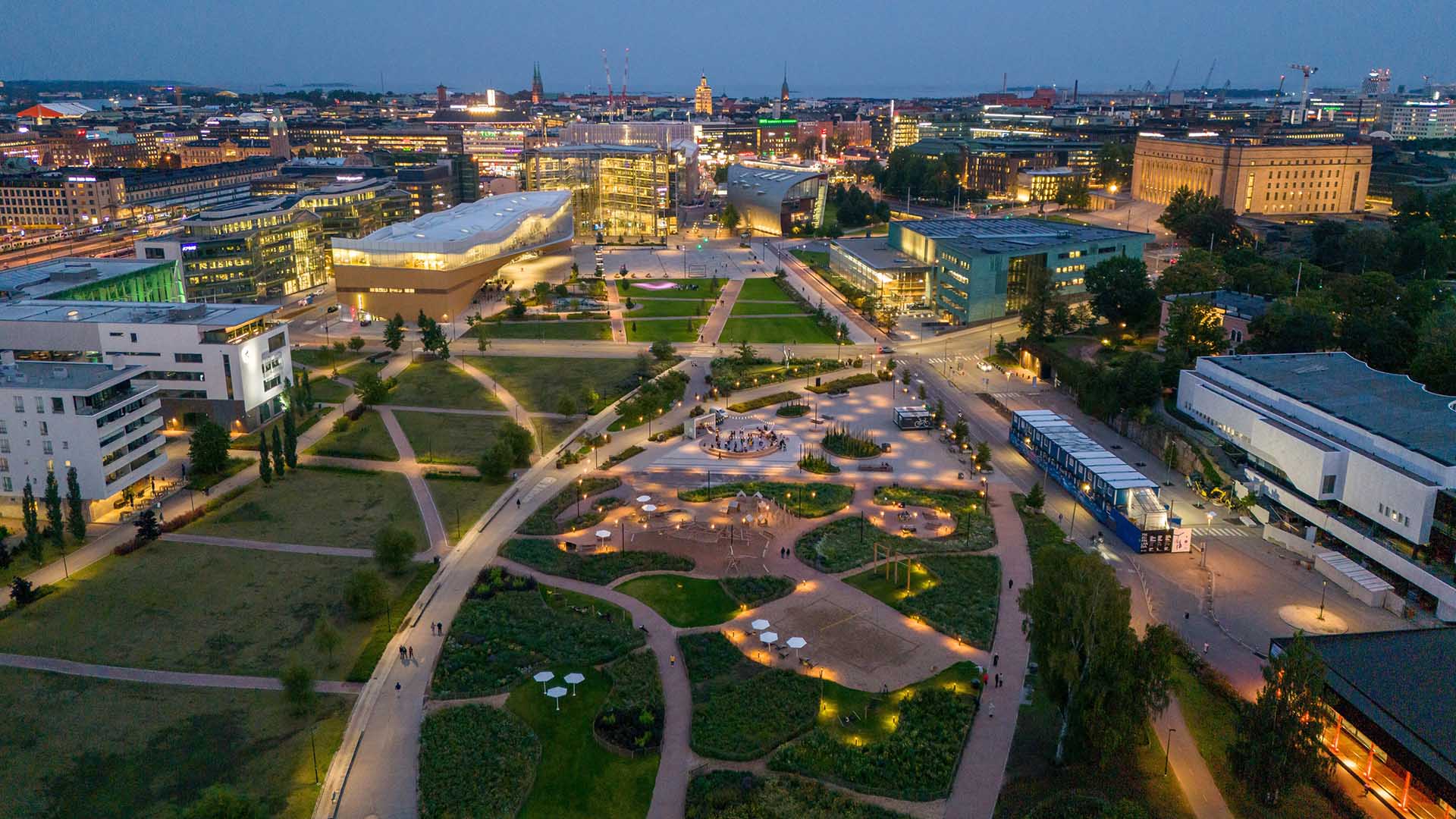 The lighting plan for Töölönlahdenpuisto, Helsinki