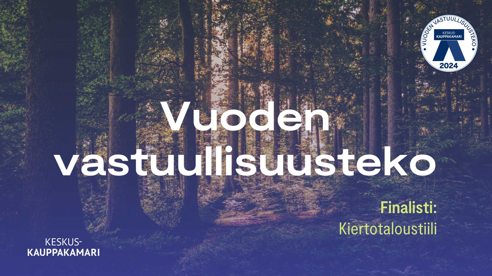 Usean rakennusalan toimijan yhteistyönä kehitetty Kiertotaloustiili on valittu Vuoden vastuullisuusteko -kilpailun kolmen finalistin joukkoon. 